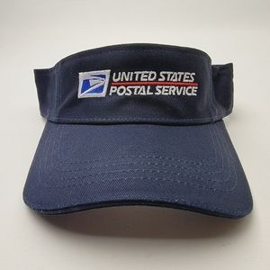 Post Office Mailman Person Visor Cap Hat Navy Blue Embro…